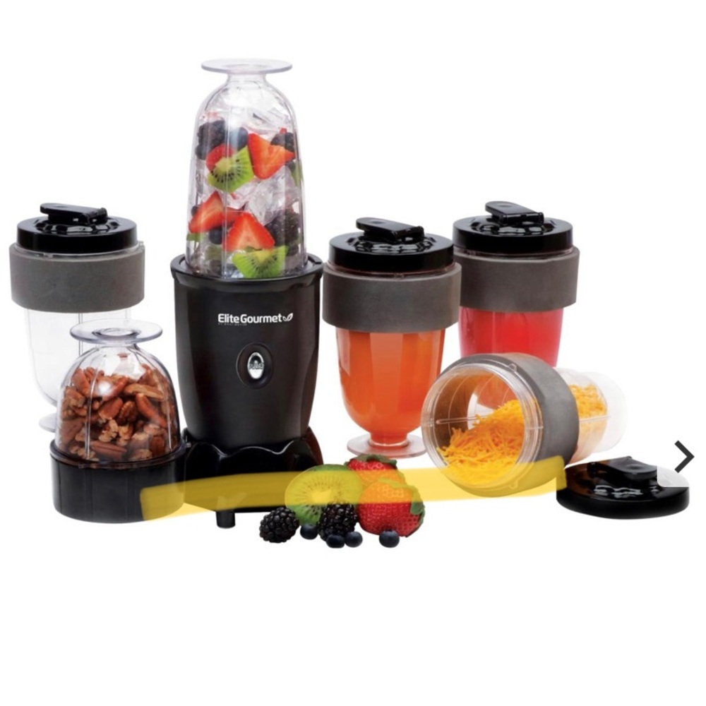 Elite Cuisine 17 Piece Personal Drink Blender with 4 x 16oz. Travel Cups
